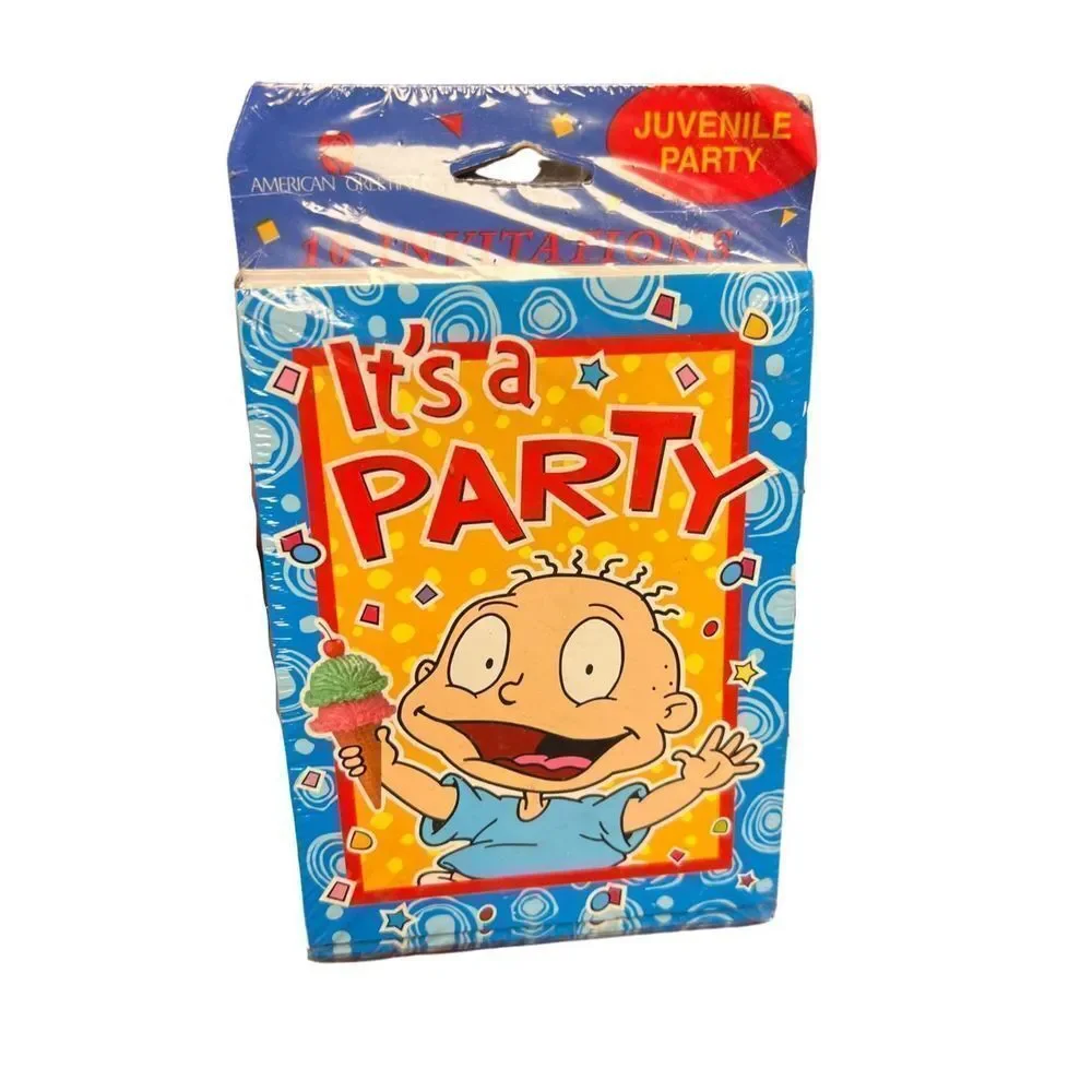Rugrats Chuckie It's A Party 10 Invites Vintage Retro 90s American Greetings
